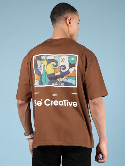 brown cotton back print tshirt - 21873149 - Very Small Image - 1