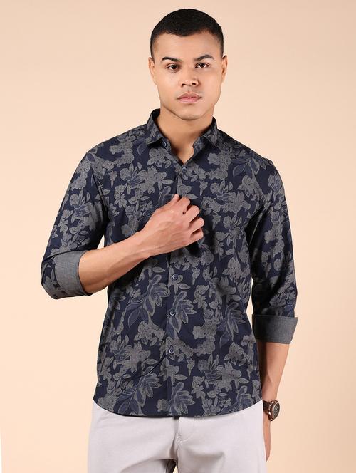 men floral printed long sleeve regular fit casual shirt - 21873194 - Very Small Image - 1