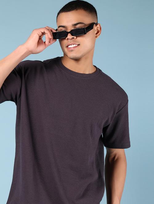 grey cotton plain tshirt - 21873240 - Very Small Image - 1