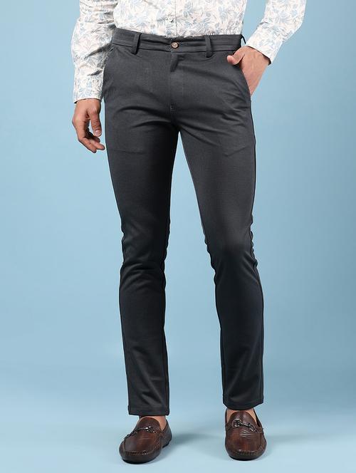 men solid md rise casual chinos  - 21873297 - Very Small Image - 1