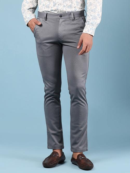 men solid md rise casual chinos  - 21873301 - Very Small Image - 1