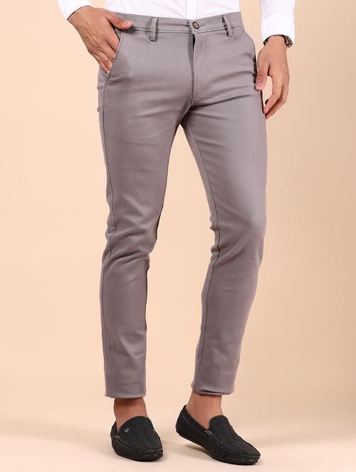 men solid md rise casual chinos  - 21873315 - Very Small Image - 1