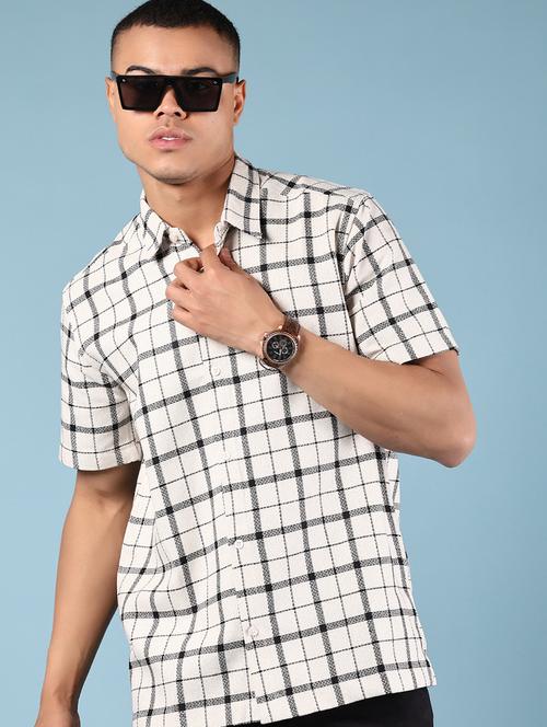 men checkered short sleeve casual shirt - 21873528 - Very Small Image - 1