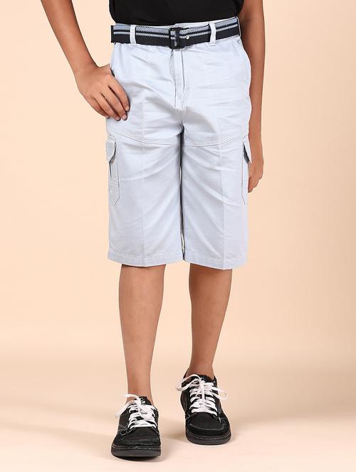 boys solid mid rise cargo three fourth - 21873658 - Very Small Image - 1