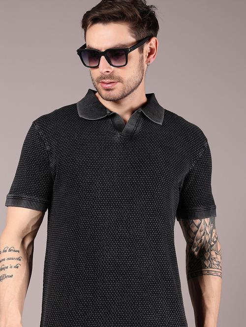 men self design short sleeve regular fit polo t-shirt - 21873681 - Very Small Image - 1