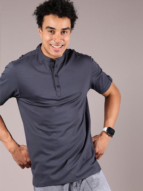 men solid short sleeve regular fit t-shirt - 21873685 - Very Small Image - 1