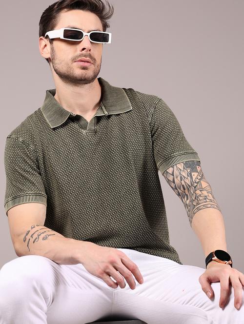 men self design short sleeve regular fit polo t-shirt - 21873692 - Very Small Image - 1