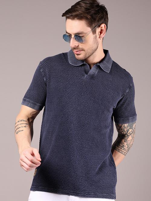 men self design short sleeve regular fit polo t-shirt - 21873693 - Very Small Image - 1