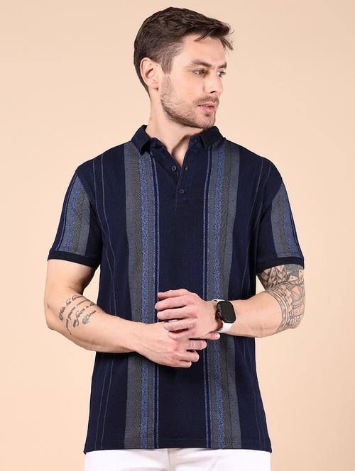 men striped short sleeve regular fit polo t-shirt - 21873700 - Very Small Image - 1