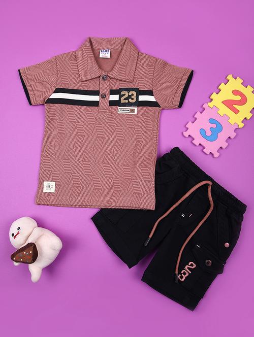 boys printed t-shirt & shorts casual wear set - 21873814 - Very Small Image - 1