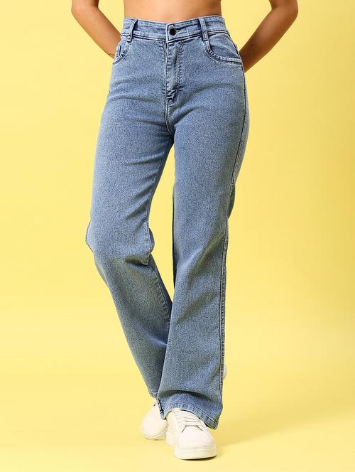 women solid high rise baggy jean - 21873938 - Very Small Image - 1