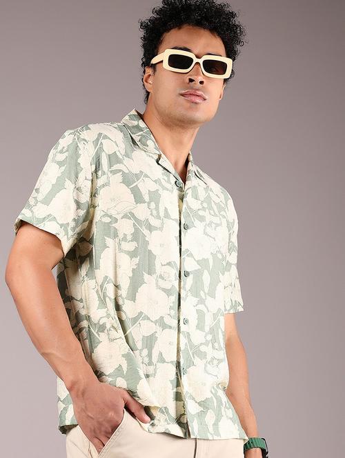 men printed cuban collaerd short sleeve shirt - 21874089 - Very Small Image - 1