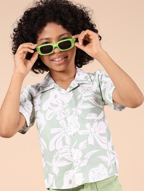 boys printed shirt & shorts casual wear set - 21874415 - Very Small Image - 1