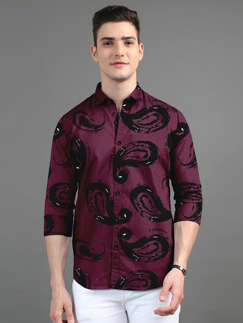 men printed long sleeves casual shirt - 21874530 - Very Small Image - 1