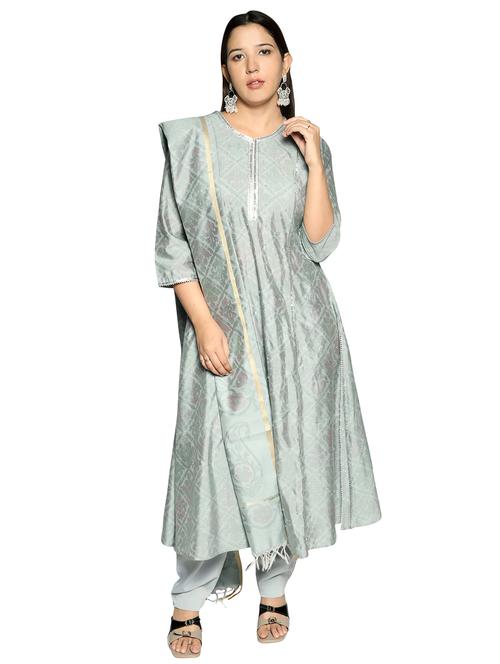 women three quarter sleeve kurta pant with dupatta set - 21874838 - Very Small Image - 1