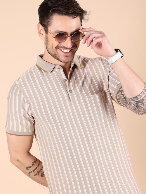 men striped short sleeve regular fit polo t-shirt - 21875041 - Very Small Image - 1