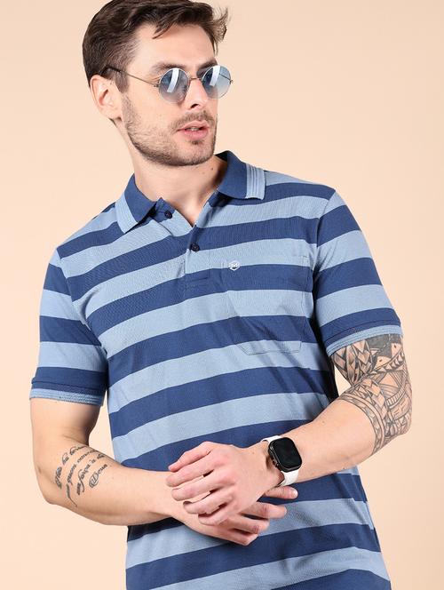 men striped short sleeve regular fit polo t-shirt - 21878858 - Very Small Image - 1