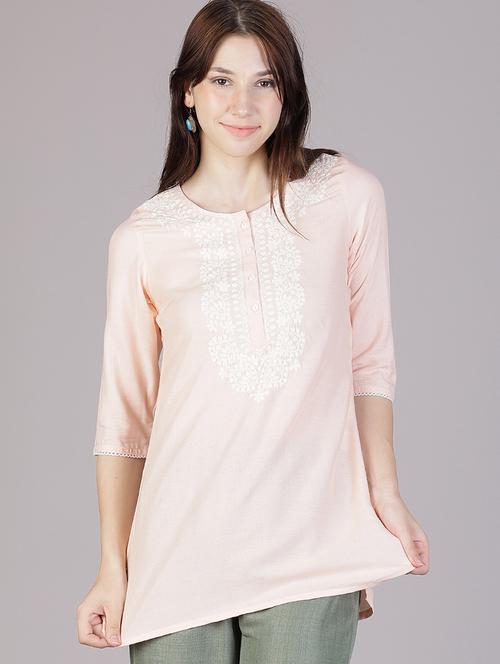 women embroidered three quarter sleeve straight kurti - 21880816 - Very Small Image - 1