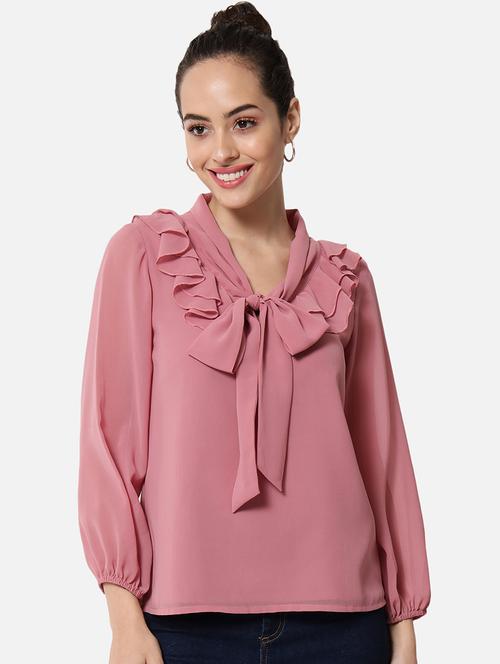 women solid puff sleeves regular top - 21880865 - Very Small Image - 1