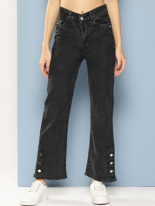 women solid high rise bootcut jean - 21880984 - Very Small Image - 1