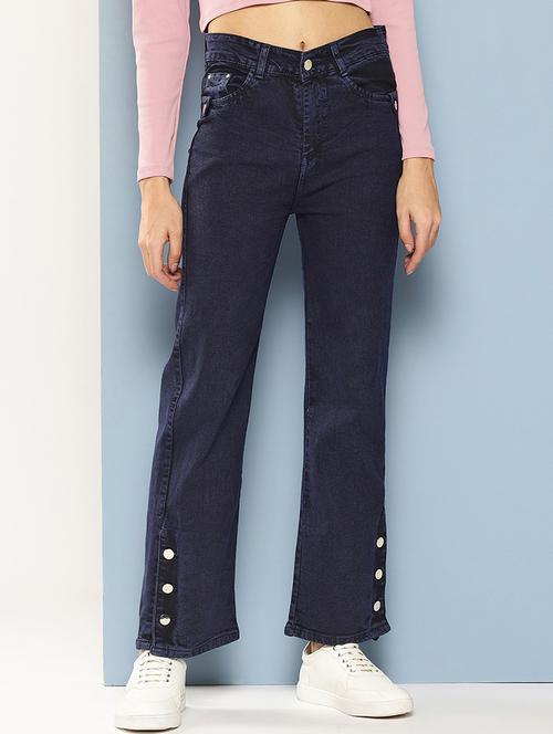 women solid high rise bootcut jean - 21880987 - Very Small Image - 1