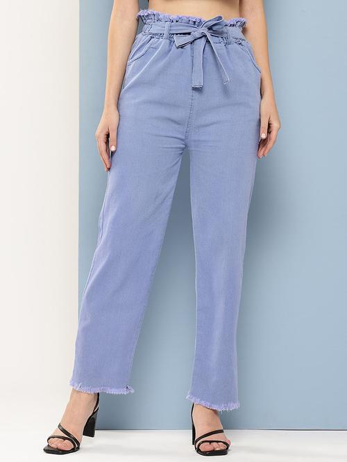 women solid high rise straight fit jean - 21881012 - Very Small Image - 1