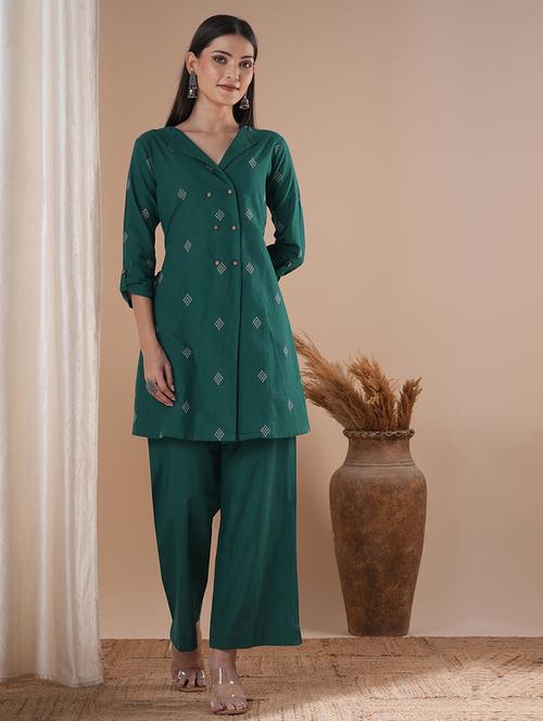 women green three quarter sleeve co-ord set - 21881108 - Very Small Image - 1