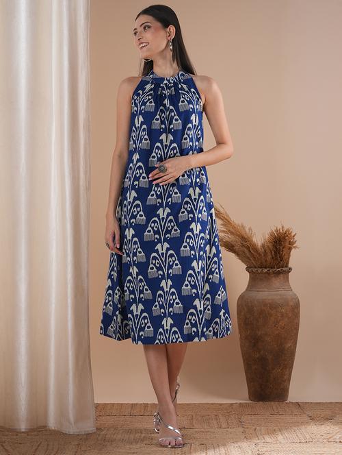 women printed halter neck a-line dress - 21881109 - Very Small Image - 1