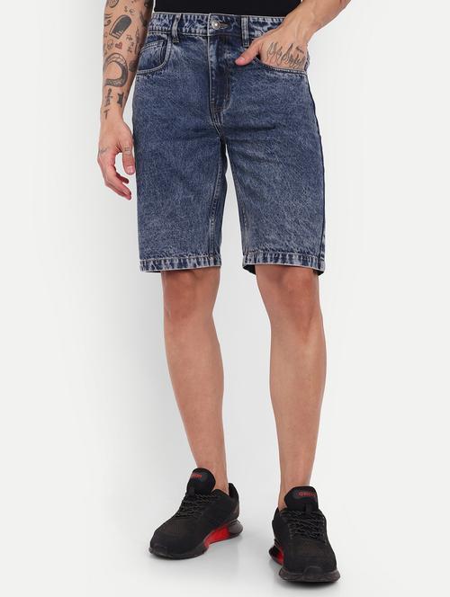 men washed mid rise shorts - 21881115 - Very Small Image - 1