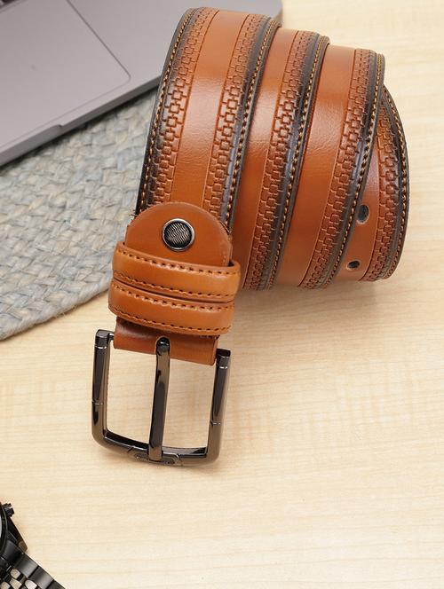 men tan pin buckle closure belt - 21881243 - Very Small Image - 1