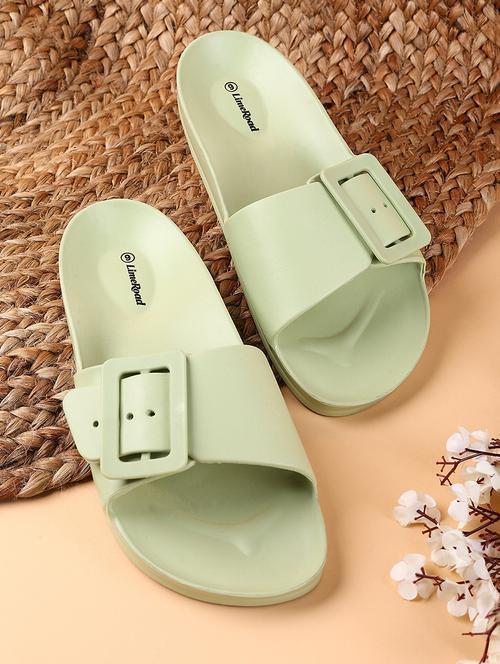 women solid slip on slides - 21885716 - Very Small Image - 1