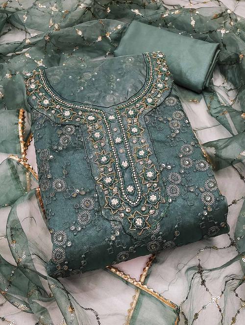 women embroidered unstitched suit set - 21887910 - Very Small Image - 1