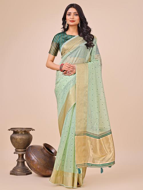 women self design bordered saree with blouse - 21888321 - Very Small Image - 1