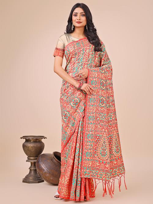 women self design bordered saree with blouse - 21888324 - Very Small Image - 1
