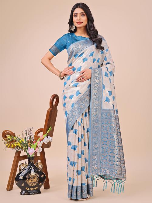women self design bordered saree with blouse - 21888334 - Very Small Image - 1