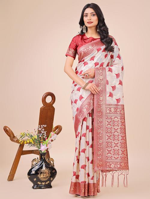 women self design bordered saree with blouse - 21888337 - Very Small Image - 1