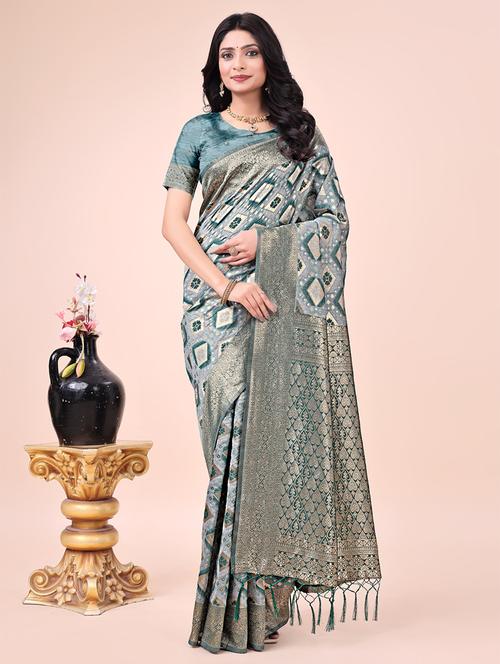 women self design banarasi saree with blouse - 21888342 - Very Small Image - 1