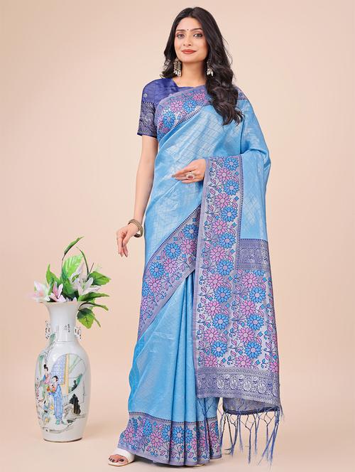 women self design bordered saree with blouse - 21888347 - Very Small Image - 1