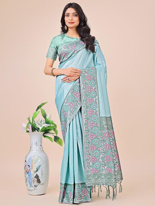 women self design bordered saree with blouse - 21888350 - Very Small Image - 1
