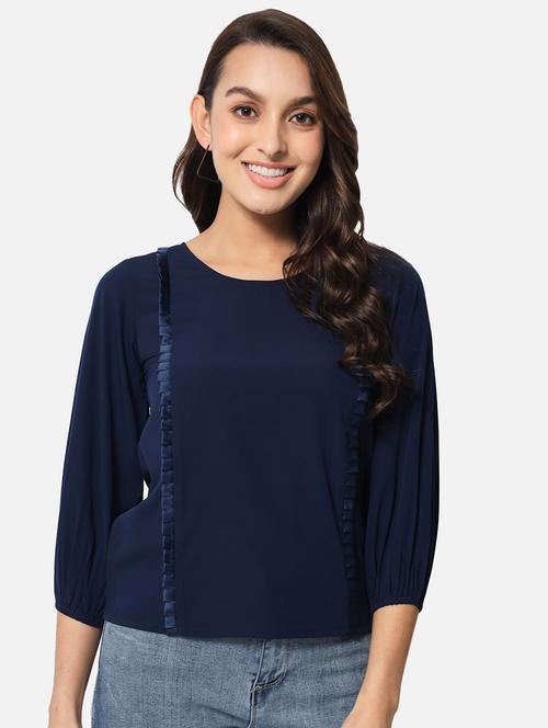 women solid puff sleeves regular top - 21898942 - Very Small Image - 1