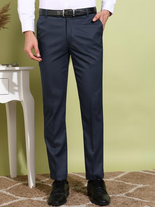 men solid mid rise full length formal trouser - 21899203 - Very Small Image - 1