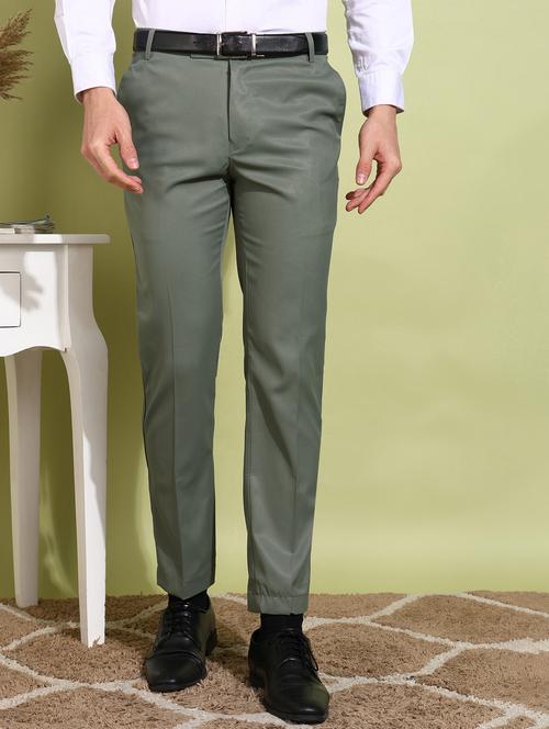 men solid mid rise regular fit formal trouser - 21899205 - Very Small Image - 1