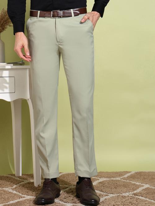 men solid mid rise regular fit formal trouser - 21899207 - Very Small Image - 1