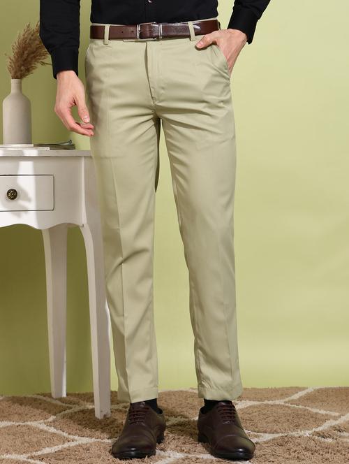 men solid mid rise regular fit formal trouser - 21899208 - Very Small Image - 1