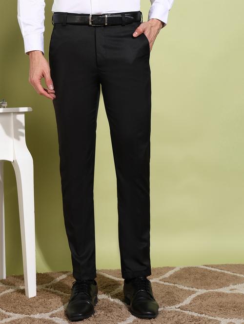 men solid mid rise regular fit formal trouser - 21899209 - Very Small Image - 1