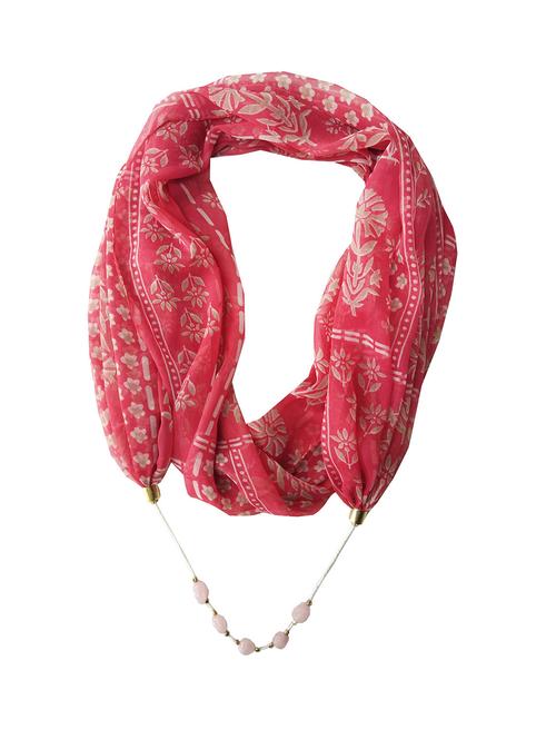 women pink printed scarf - 21899219 - Very Small Image - 1