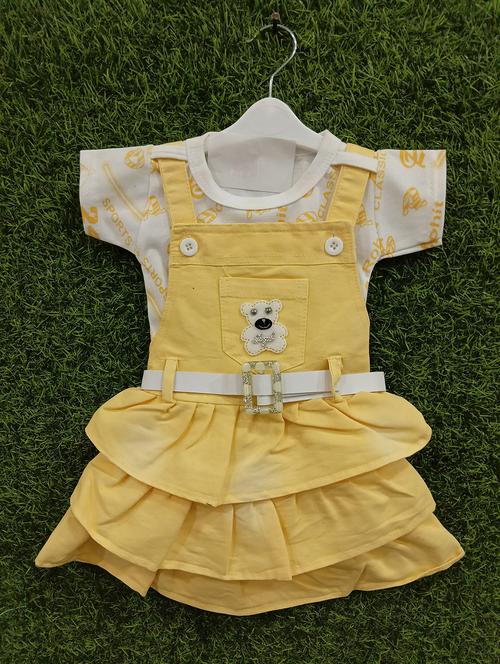 girls printed adjustable strap dungaree dress - 21899301 - Very Small Image - 1