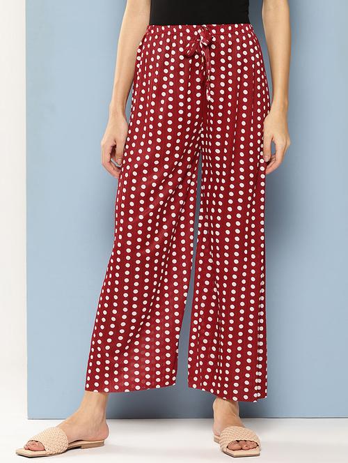 women printed mid rise ankle length straight palazzo - 21901186 - Very Small Image - 1