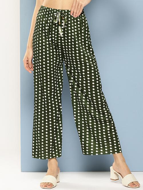 women printed mid rise ankle length straight palazzo - 21901187 - Very Small Image - 1