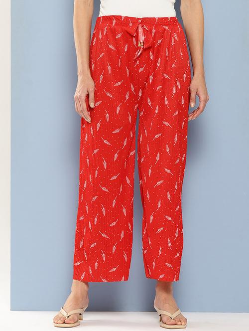 women printed mid rise ankle length straight palazzo - 21901194 - Very Small Image - 1